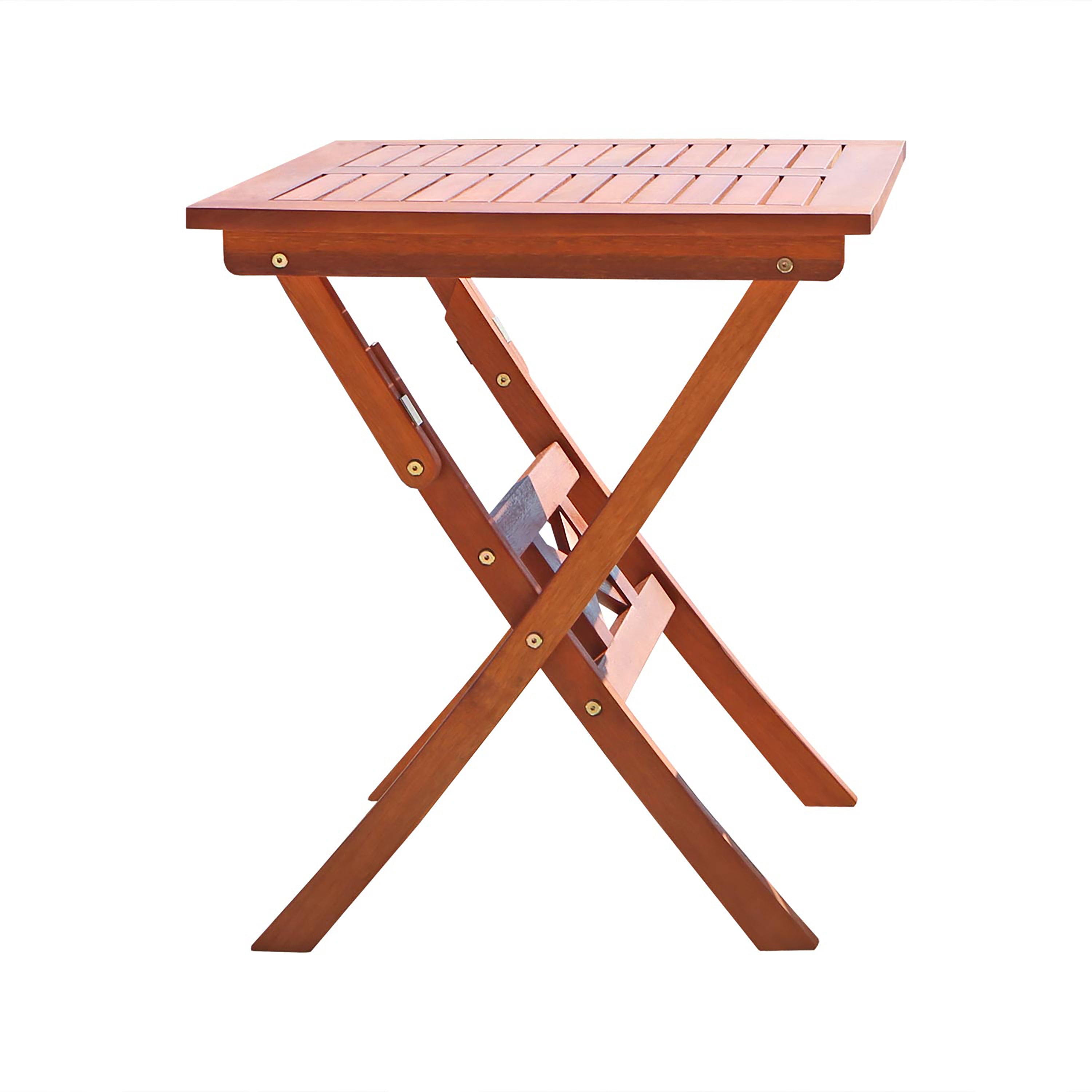 Lucius Reddish Brown Folding Bistro Table