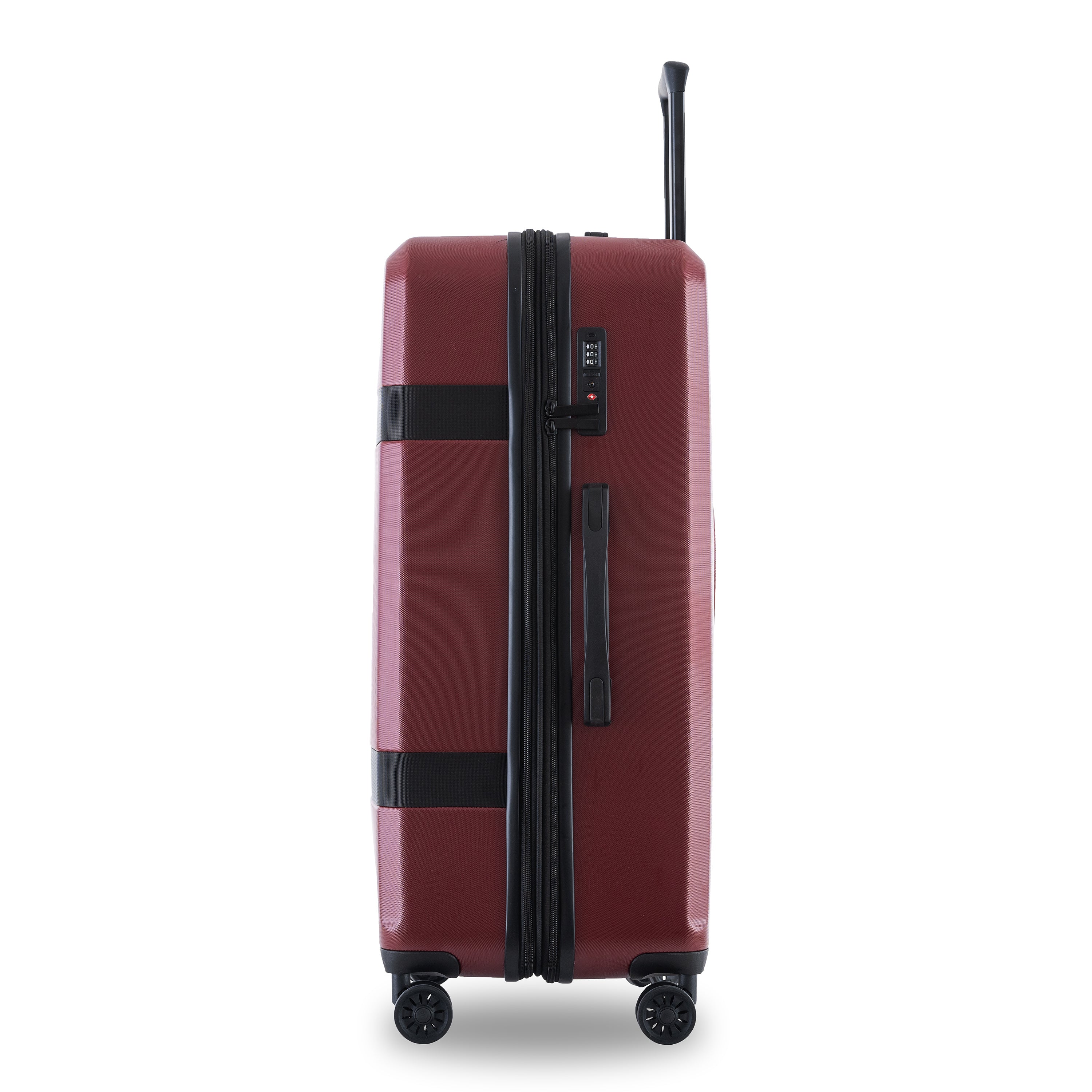 Luggage Sets New Model Expandable ABS+PC 3 Piece Sets with Spinner Wheels Lightweight TSA Lock (20/24/28), Red