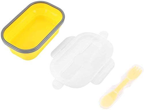Lunch Box Collapsible Silicone Food Storage with Fork Spoon Expandable Eco Lunch Bento Box BPA-Free Dishwasher Freezer Microwave Safe - WoodPoly.com