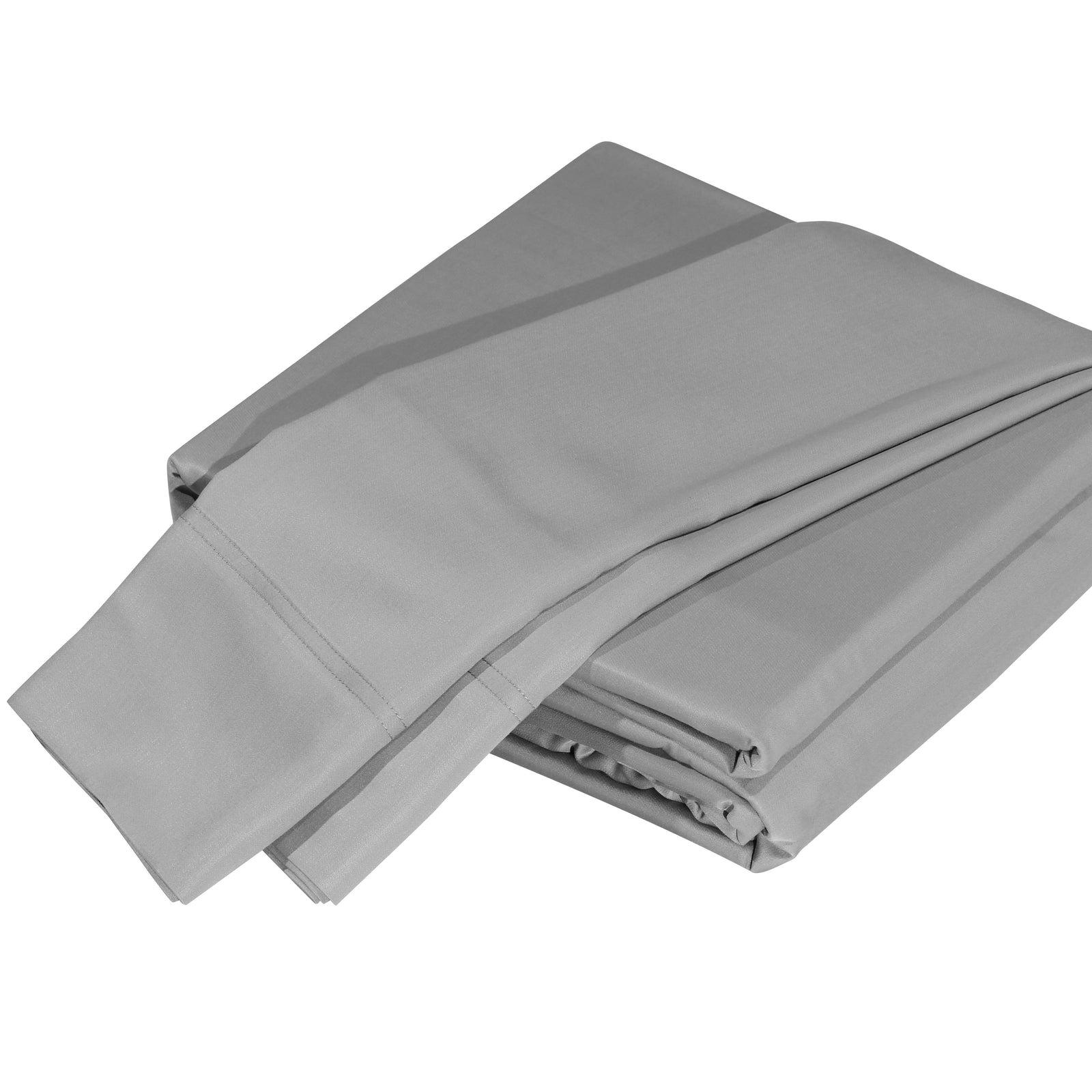 Luxurious Viscose from 100% Bamboo 2-Piece Pillowcase Set , Oeko-TEX Certified, King - Silver Grey
