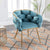 Luxury modern simple leisure velvet single sofa chair bedroom lazy person household dresser stool manicure table back chair blue