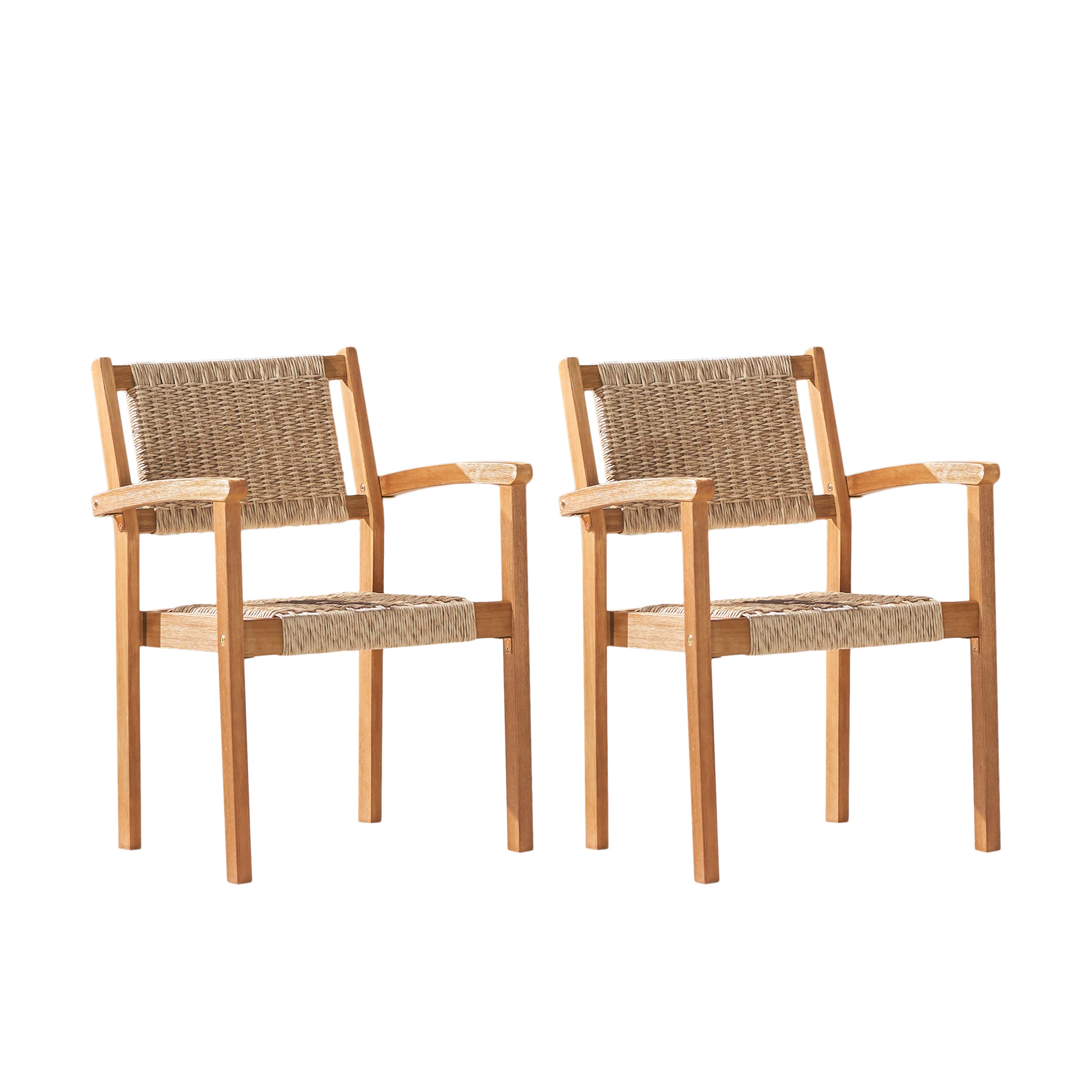 Mauricio Honey Wood Dining Chair - Set of 2