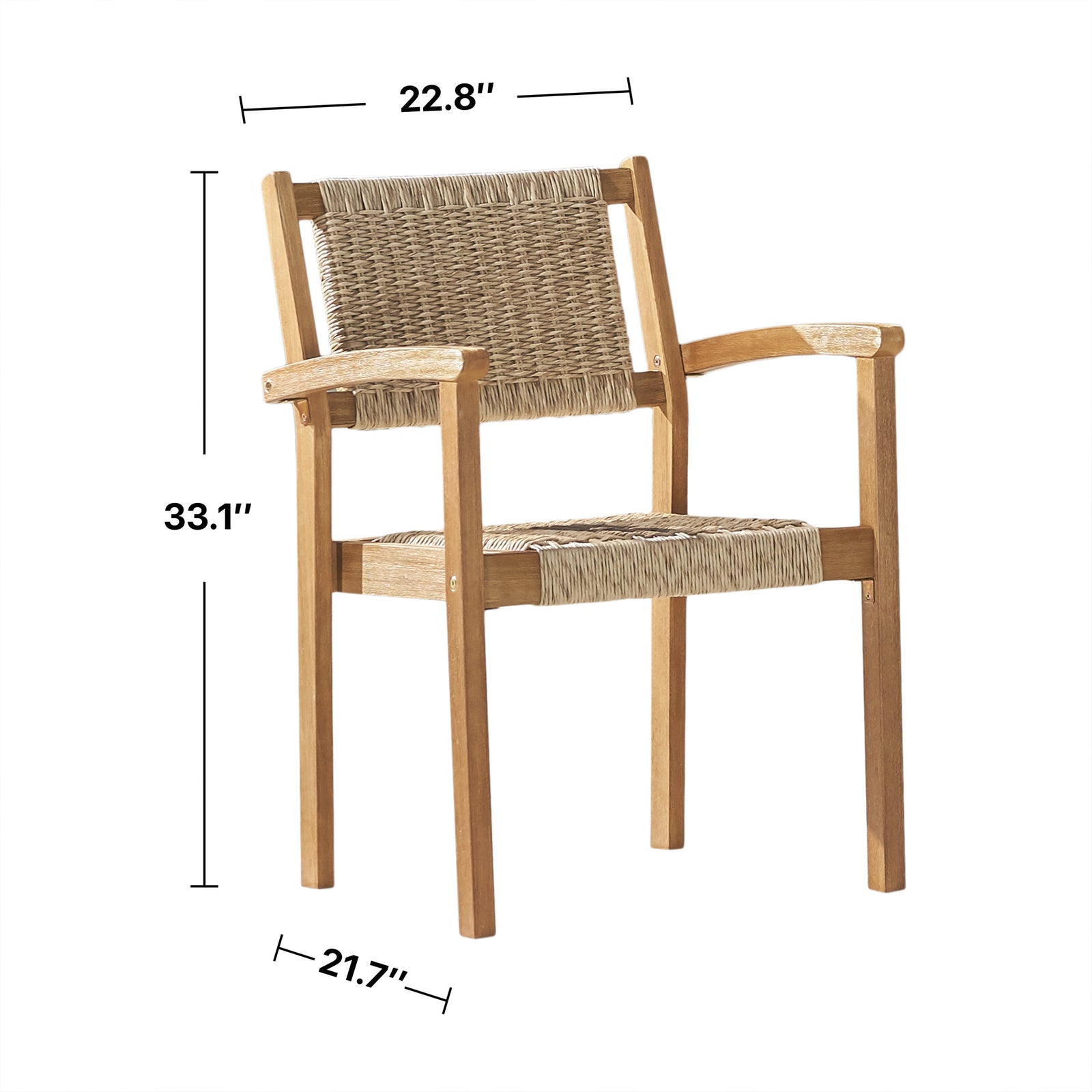 Mauricio Honey Wood Dining Chair - Set of 2