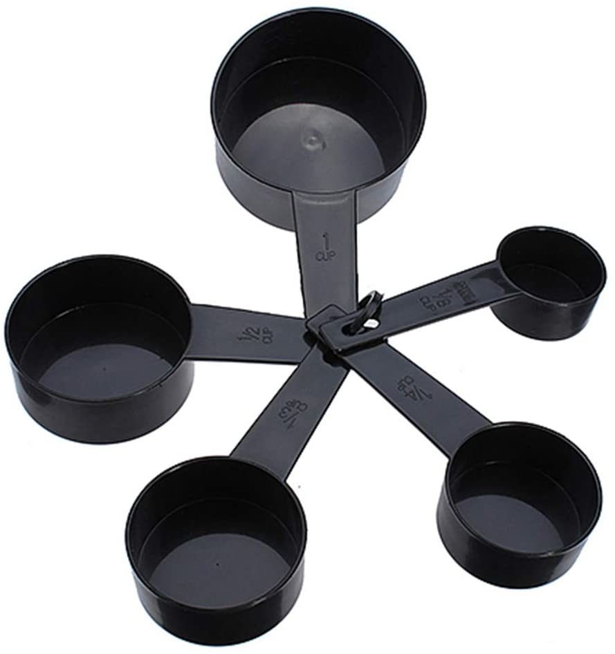 Measuring Set 10 pieces Black Plastic Measuring Spoons and Cups for Baking Tools - WoodPoly.com