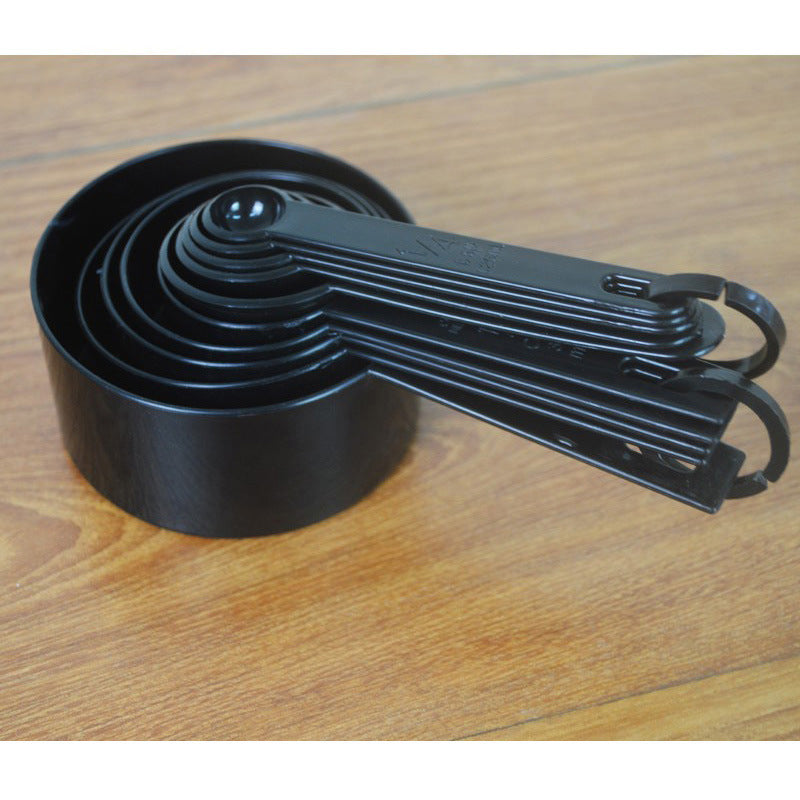 Measuring Set 10 pieces Black Plastic Measuring Spoons and Cups for Baking Tools - WoodPoly.com