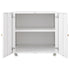 Metal Printer Stand with Storage Mobile Printer Tables for Small Spaces with Door Adjustable Shelf File Cabinet on Wheels for Home Office (White)