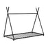 Metal Twin Size House Platform Bed with Triangle Structure, Black