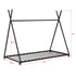 Metal Twin Size House Platform Bed with Triangle Structure, Black