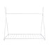Metal Twin Size House Platform Bed with Triangle Structure, White