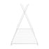 Metal Twin Size House Platform Bed with Triangle Structure, White