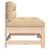 Middle Sofa with Cushions Solid Wood Pine