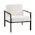 Millie Oatmeal White Stationary Metal Accent Chair