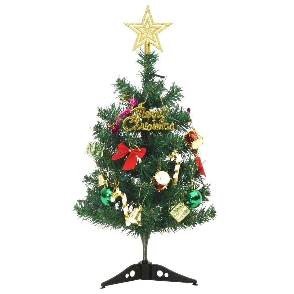 Mini Artificial Pre-lit Christmas Tree with 20 LEDs Green 17.7