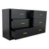 Modern Black 6-Drawer Dresser for Bedroom - Ample Storage Wide Chest of Drawers, Sturdy & Safe