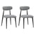 Modern Dining Chairs Set of 2, Curved Backrest Round Upholstered and Metal Frame, Grey