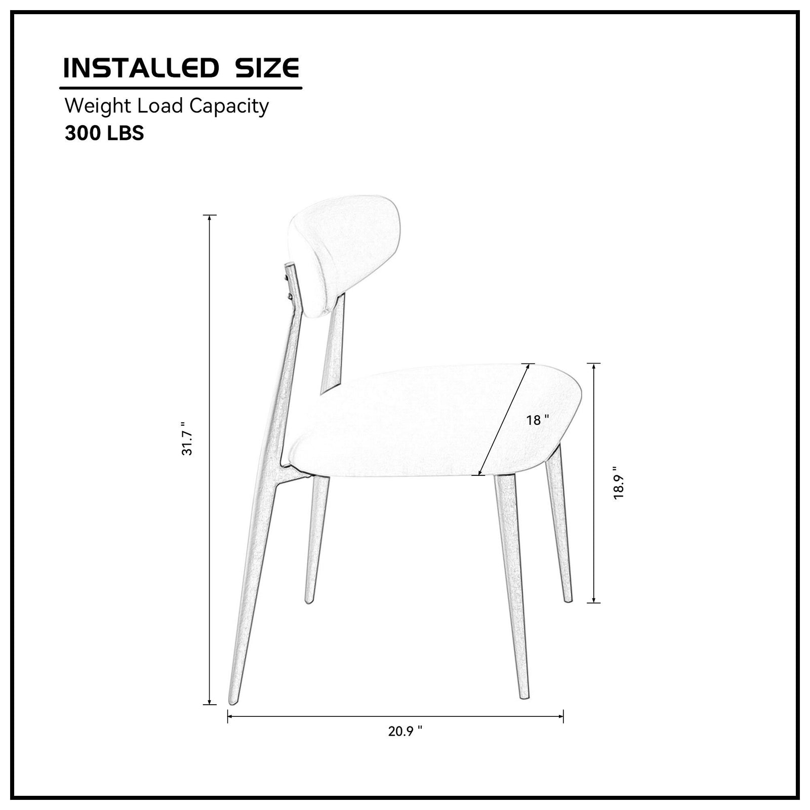 Modern Dining Chairs Set of 2, Curved Backrest Round Upholstered and Metal Frame, Light Grey