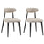Modern Dining Chairs Set of 2, Curved Backrest Round Upholstered and Metal Frame, Light Grey