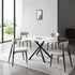 Modern Dining Chairs Set of 2, Curved Backrest Round Upholstered and Metal Frame, Light Grey