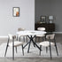 Modern Dining Chairs Set of 2, Curved Backrest Round Upholstered and Metal Frame, Light Grey