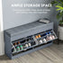 Modern Shoe Rack Bench for Entryway, Storage Organizer with Cushion, 2 Drawers, Adjustable Shelf, Holds 8 Pairs, Gray