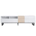 Modern TV Stand for 80'' TV with Double Storage Space, Media Console Table, Entertainment Center with Drop Down Door for Living Room, Bedroom, Home Theatre