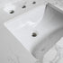 Montary 43x22 bathroom stone vanity top engineered stone carrara white marble color with rectangle undermount ceramic sink and 3 faucet hole with back splash .