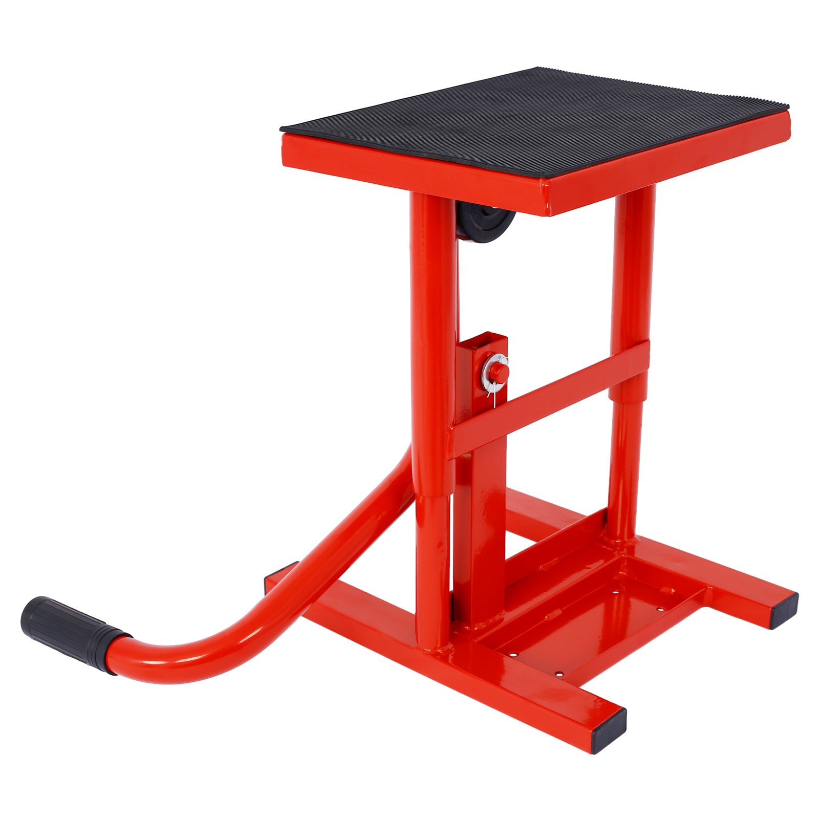 Motorcycle Dirt Bike Stands and Lifts Jack Stand Steel Lift 11"-16.5" Adjustable Height 330 LBS Load Capacity Heavy Duty Steel Red
