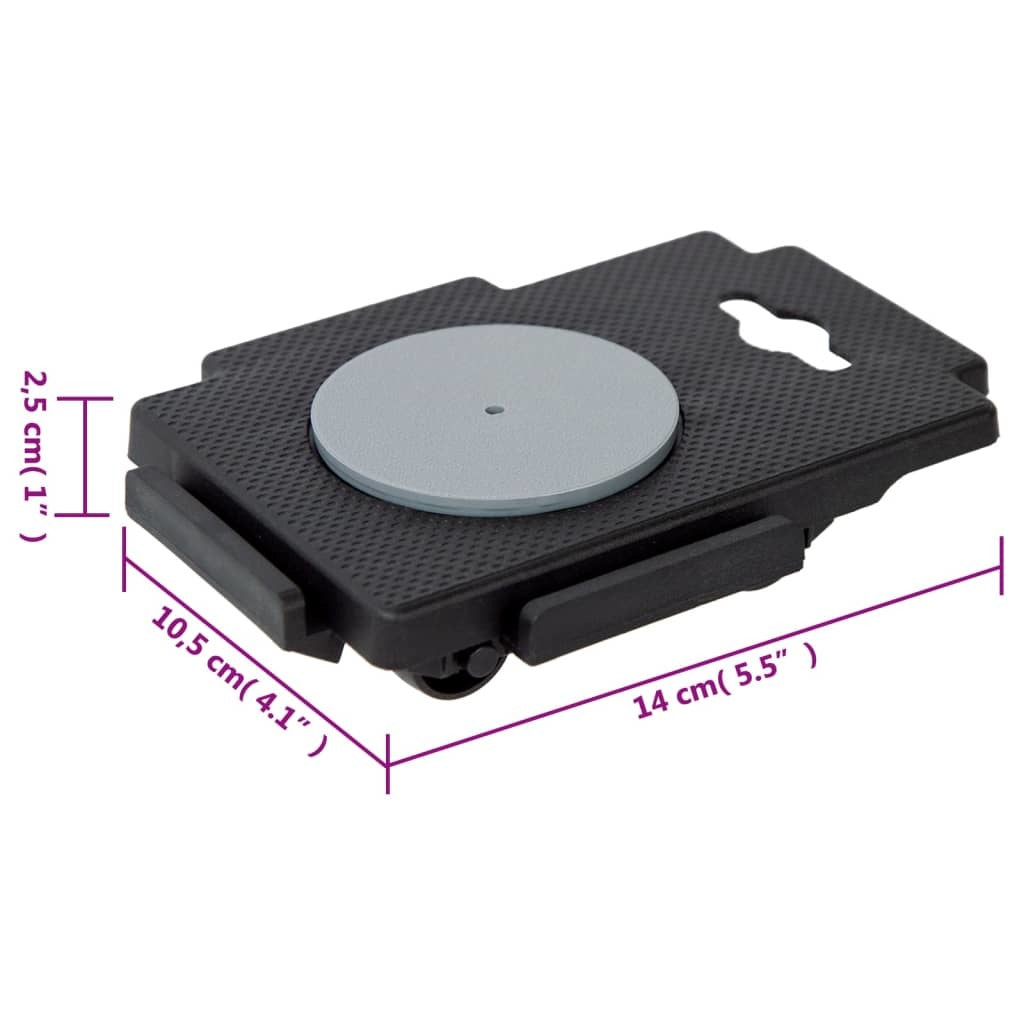 Moving Dollies with 8 Wheels 4 pcs Black Polypropylene 330.7 lb