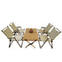 Multi-Function Foldable and Portable Dining Set, 1 Dining Table & 4 Folding Chairs, Indoor and outdoor universal ,Natural