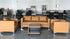New design yellow durable leather sofa set modern living room furniture sofa