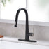 New Kitchen Single Handle pull-out faucet, stainless steel kitchen faucet with pull-out sprayer in Black