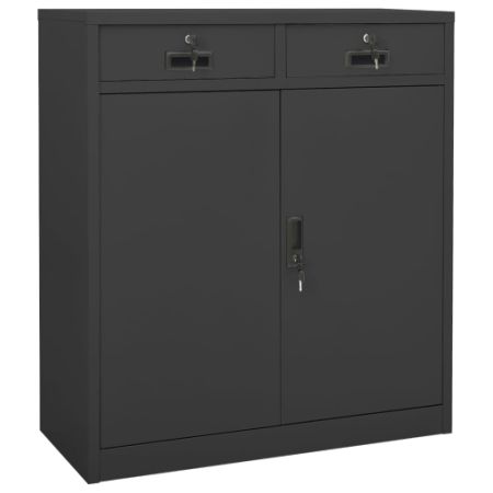 Office Cabinet Anthracite 35.4"x15.7"x40.2" Steel