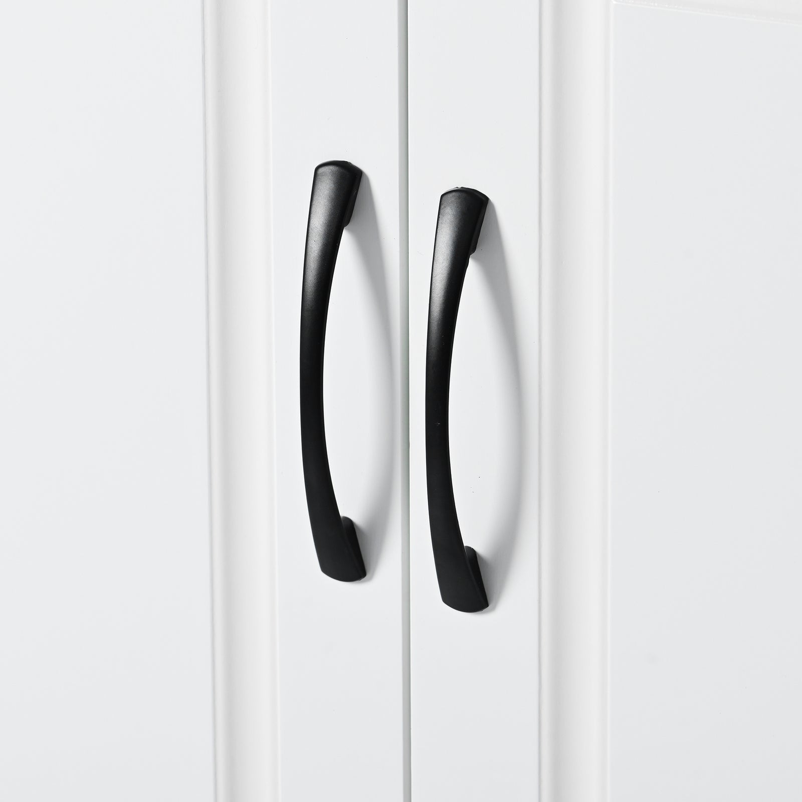 ON-TREND Sleek and Modern Shoe Cabinet with Adjustable Shelves, Minimalist Shoe Storage Organizer with Sturdy Top Surface, Space-saving Design Side Board for Various Sizes of Items, White