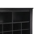 ON-TREND Sleek Design 24 Shoe Cubby Console, Modern Shoe Cabinet with Curved Base, Versatile Sideboard with High-quality for Hallway, Bedroom, Living Room, Black