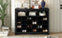 ON-TREND Sleek Design 24 Shoe Cubby Console, Modern Shoe Cabinet with Curved Base, Versatile Sideboard with High-quality for Hallway, Bedroom, Living Room, Black