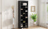 ON-TREND Stylish Design 30 Shoe Cubby Console, Contemporary Shoe Cabinet with Multiple Storage Capacity, Free Standing Tall Cabinet with Versatile Use for Hallway, Bedroom, Black