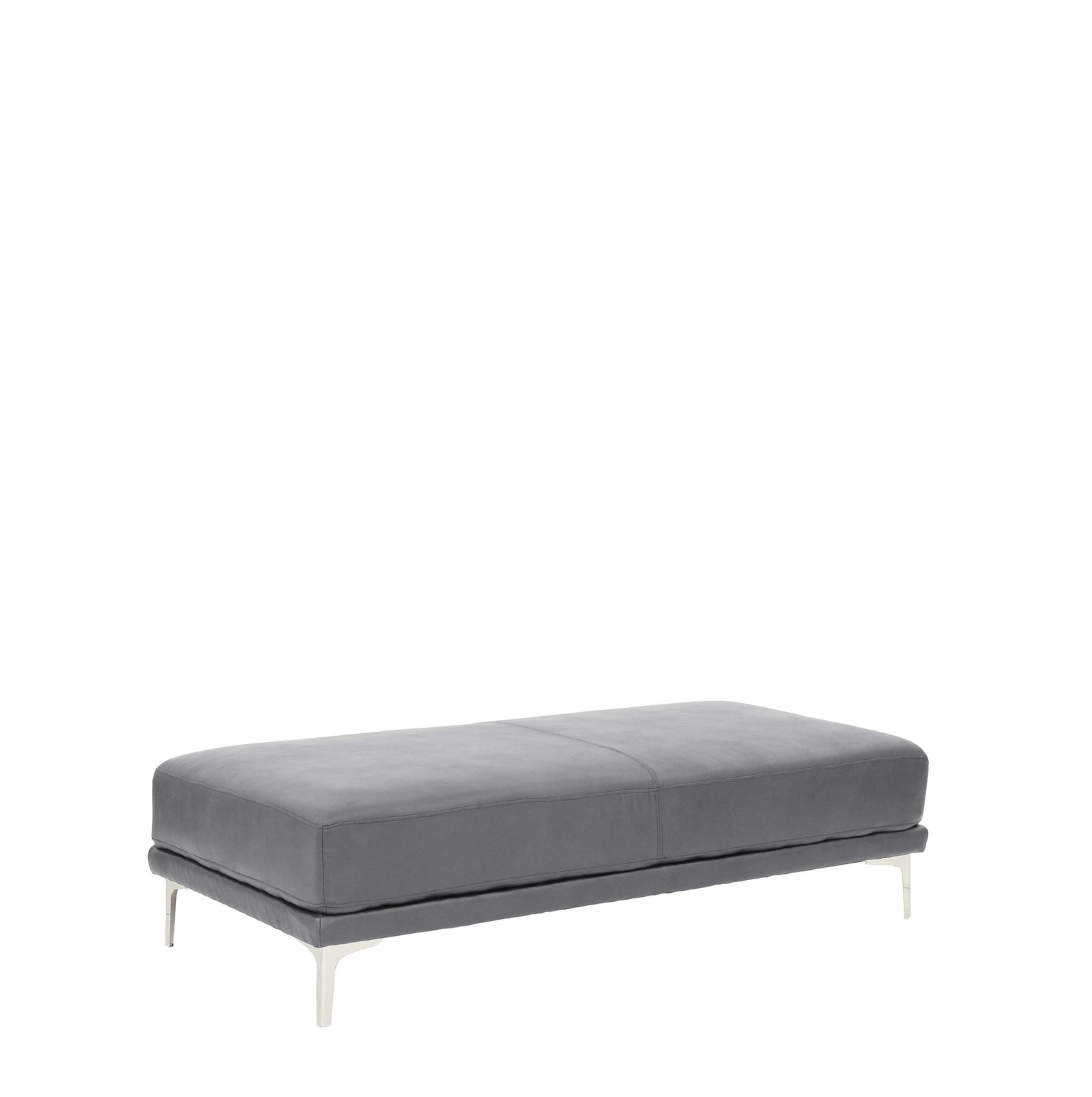 OTTOMAN in Black Faux Leather