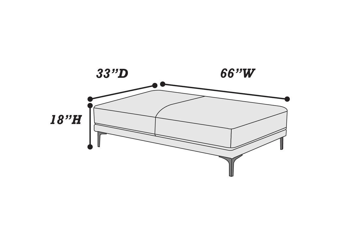 OTTOMAN in Black Faux Leather