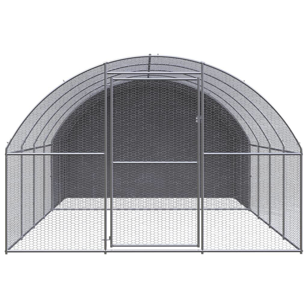 Outdoor Chicken Coop 9.8'x13.1'x6.6' Galvanized Steel
