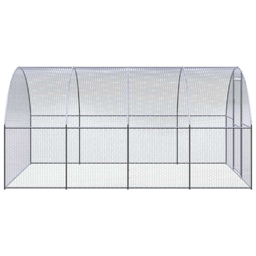 Outdoor Chicken Coop 9.8'x13.1'x6.6' Galvanized Steel