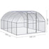 Outdoor Chicken Coop 9.8'x13.1'x6.6' Galvanized Steel