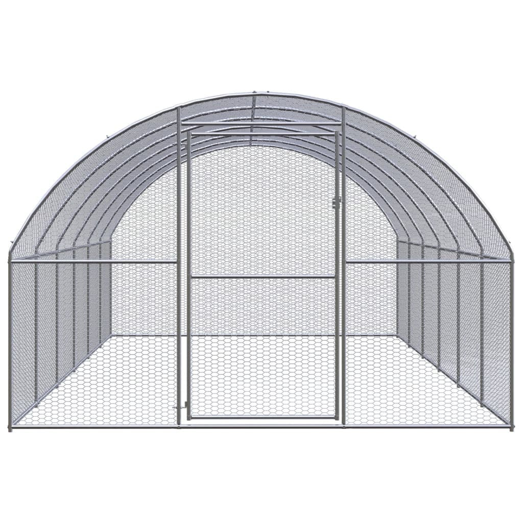 Outdoor Chicken Coop 9.8'x19.7'x6.6' Galvanized Steel