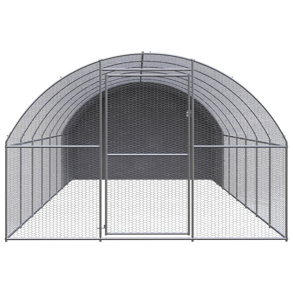 Outdoor Chicken Coop 9.8'x26.2'x6.6' Galvanized Steel