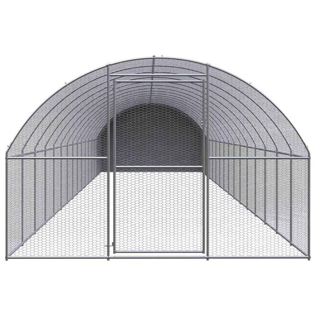 Outdoor Chicken Coop 9.8'x52.5'x6.6' Galvanized Steel