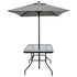 Outdoor Patio Dining Set for 4 People, Metal Patio Furniture Table and Chair Set with Umbrella, Black