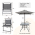 Outdoor Patio Dining Set for 4 People, Metal Patio Furniture Table and Chair Set with Umbrella, Black