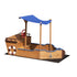 Outsunny Pirate Ship Sandbox with Cover and Rudder, Wooden Sandbox with Storage Bench and Seat, Outdoor Toy for Kids Ages 3-8 Years Old