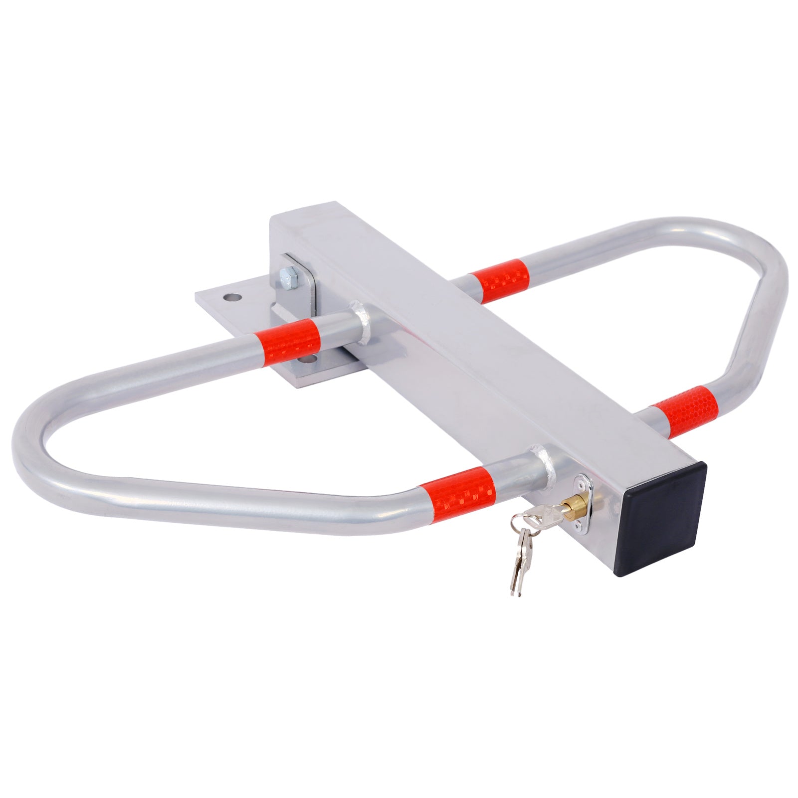 Parking bollard,pole barrier with lock ,car parking protection posts,home garage street decor ,parking barrier gray