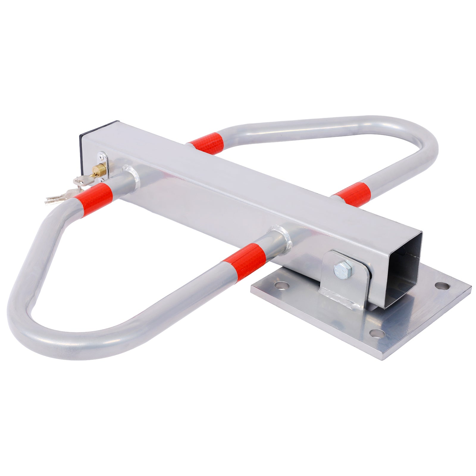 Parking bollard,pole barrier with lock ,car parking protection posts,home garage street decor ,parking barrier gray