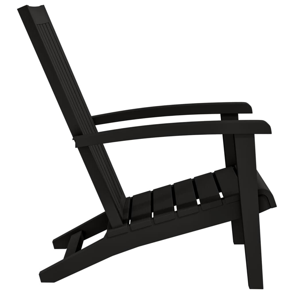 Patio Adirondack Chair Black Polypropylene